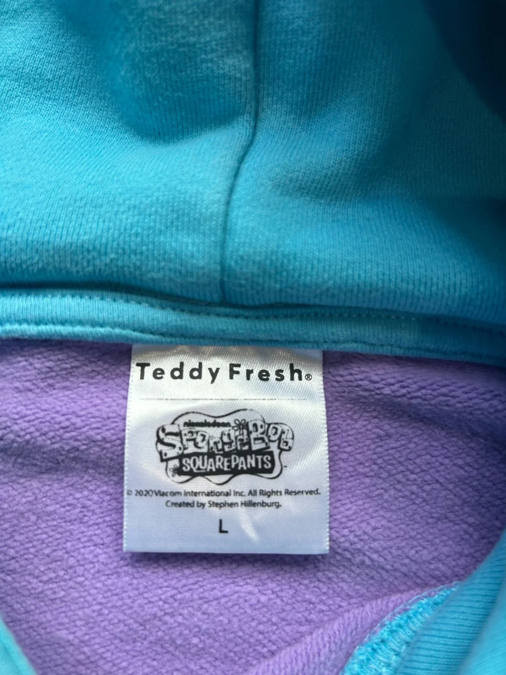 Teddy Fresh x SpongeBob SquarePants Color Block Hoodie Sweatshirt L